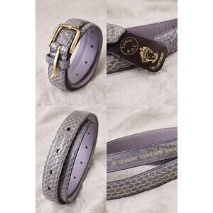 Vtg Lady Canterbury Genuine Snakeskin Belt Sz 30 Gray Lavender Exotic Leather